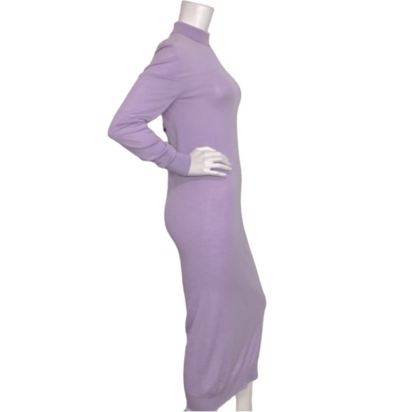 Kwaidan Editions Lilac 100% Merino Wool Long Sleeve Turtleneck Dress Size M - Picture 7 of 8